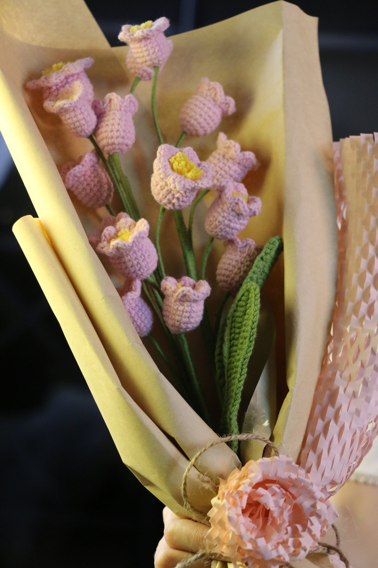 3 Stems Pink Lilly of the Valley Bouquet with package