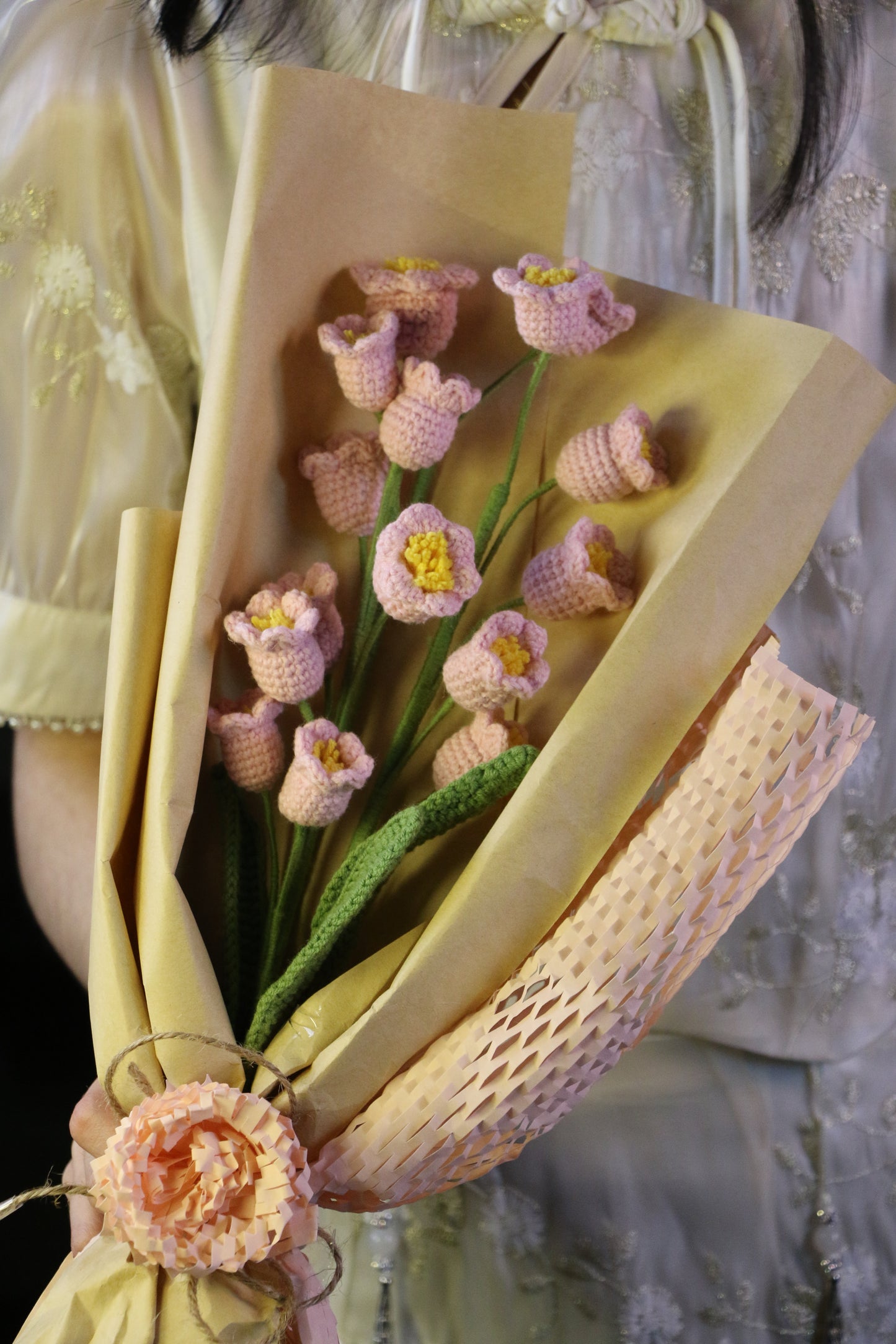 3 Stems Pink Lilly of the Valley Bouquet with package