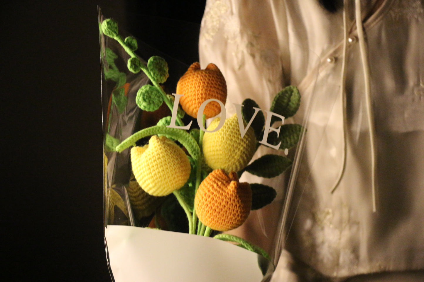 4 Stems Yellow & Orange Tulips Bouquet with package
