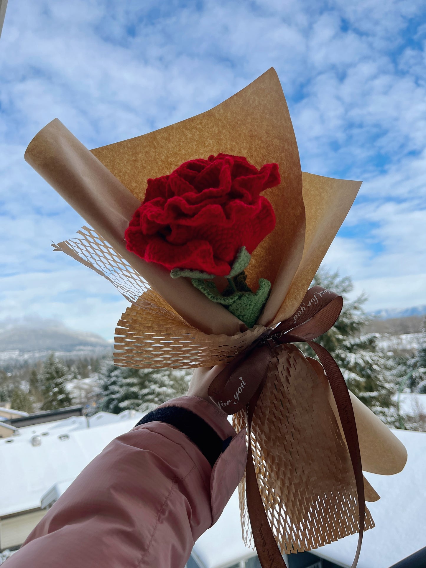 Single Stem Red Thai Rose Bouquet with Package