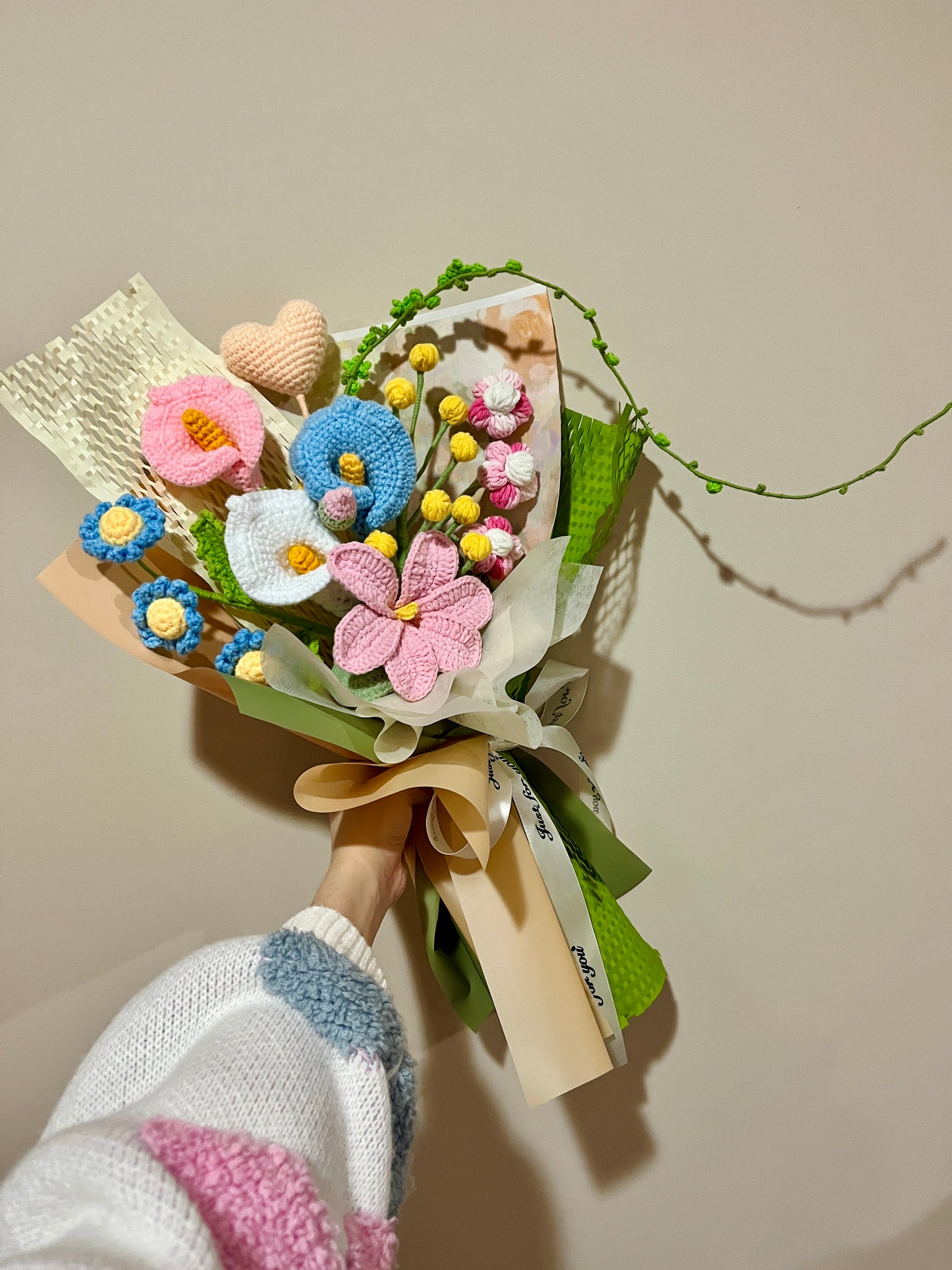 Mixed Calla Lily Crochet Flowers Bouquet with package Style B