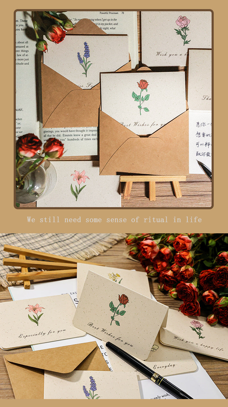Vintage Flower Greeting Card with envelope