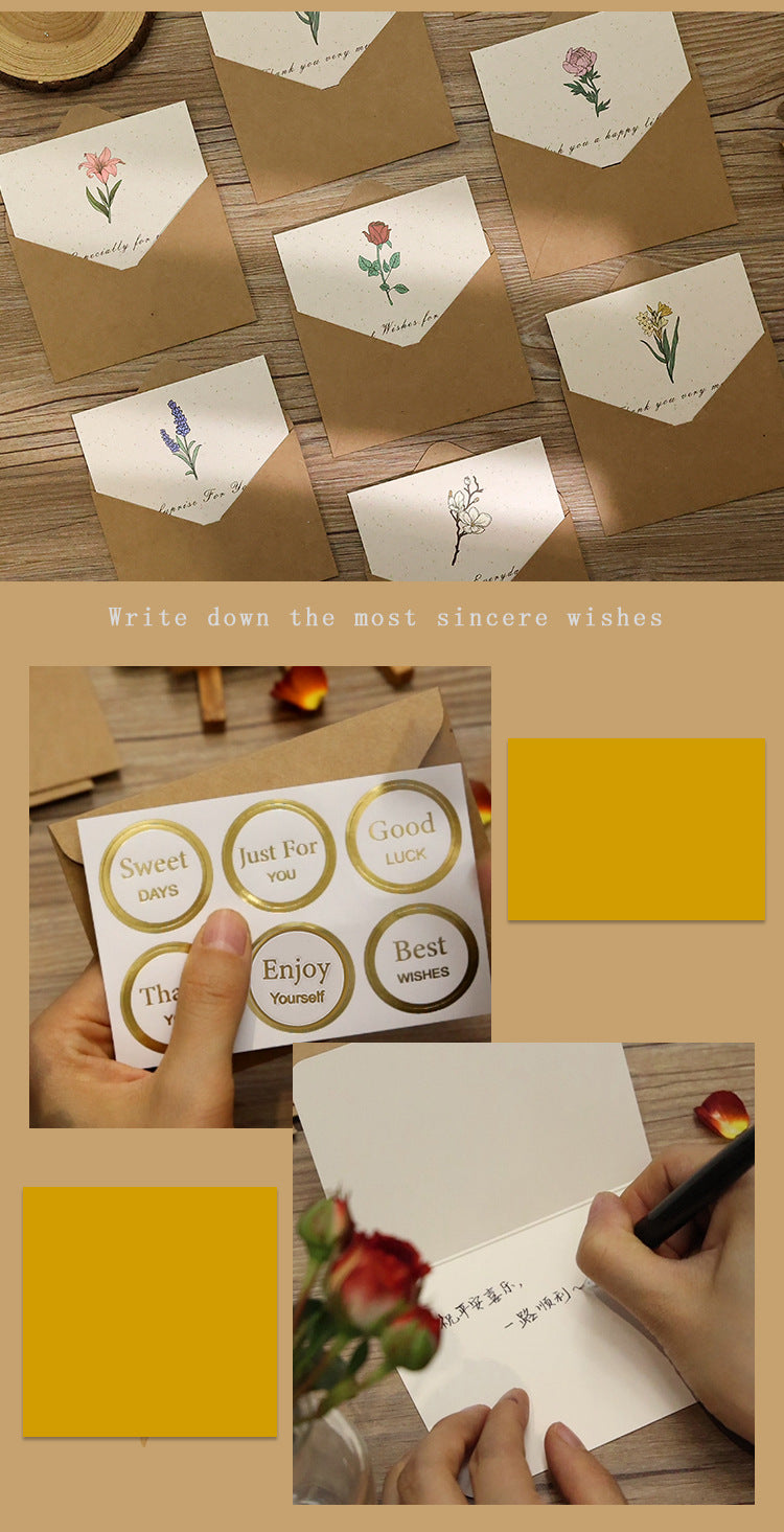Vintage Flower Greeting Card with envelope