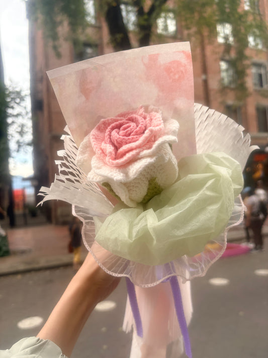 Single Stem Pink Thai Rose Bouquet with Package