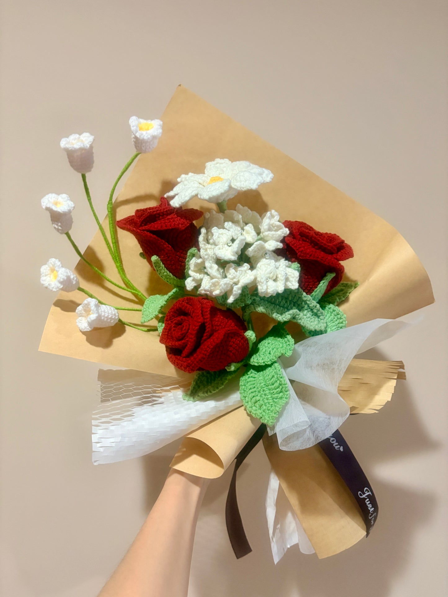 Mixed Red Wine Rose Bouquet with package