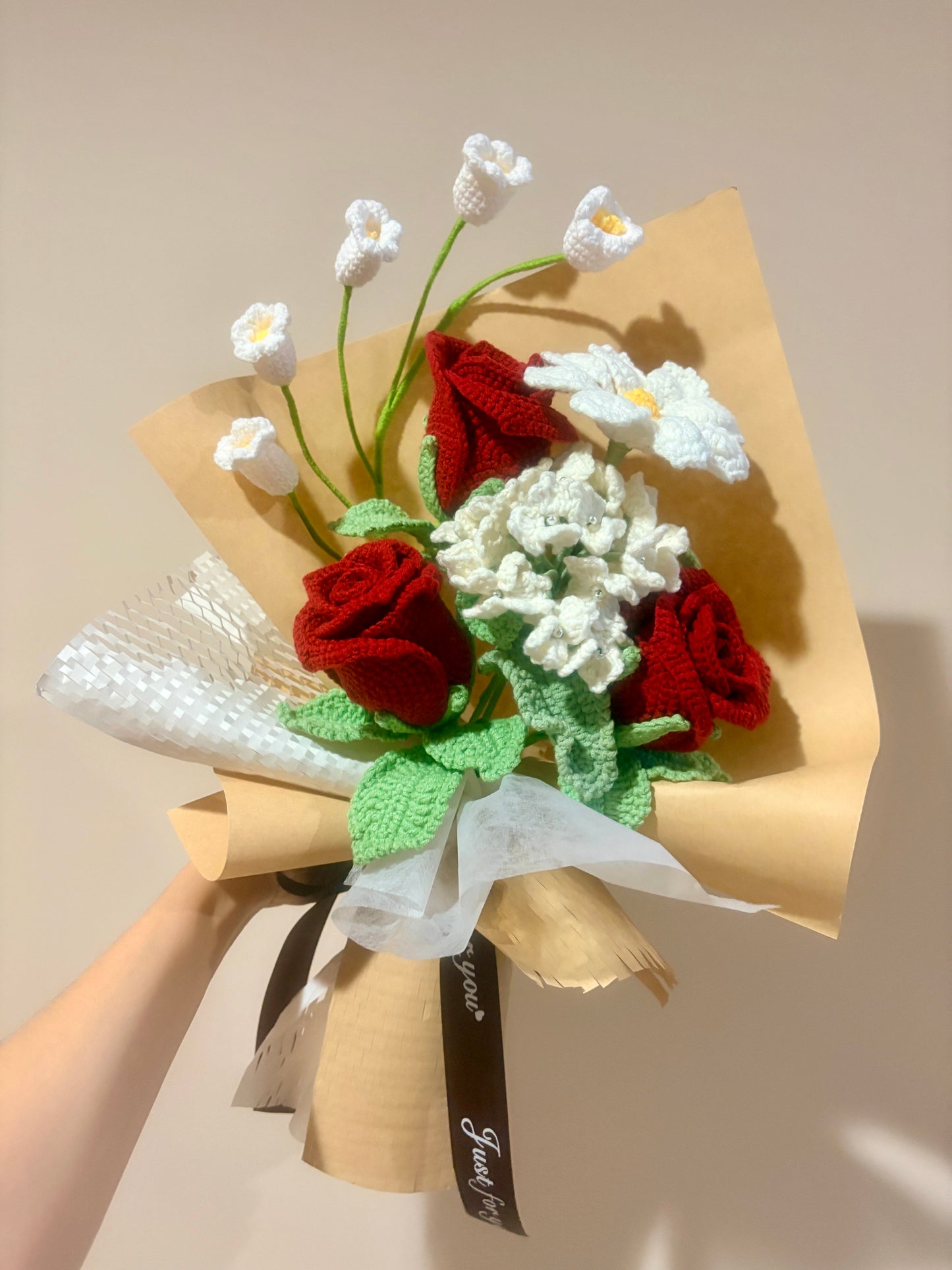 Mixed Red Wine Rose Bouquet with package