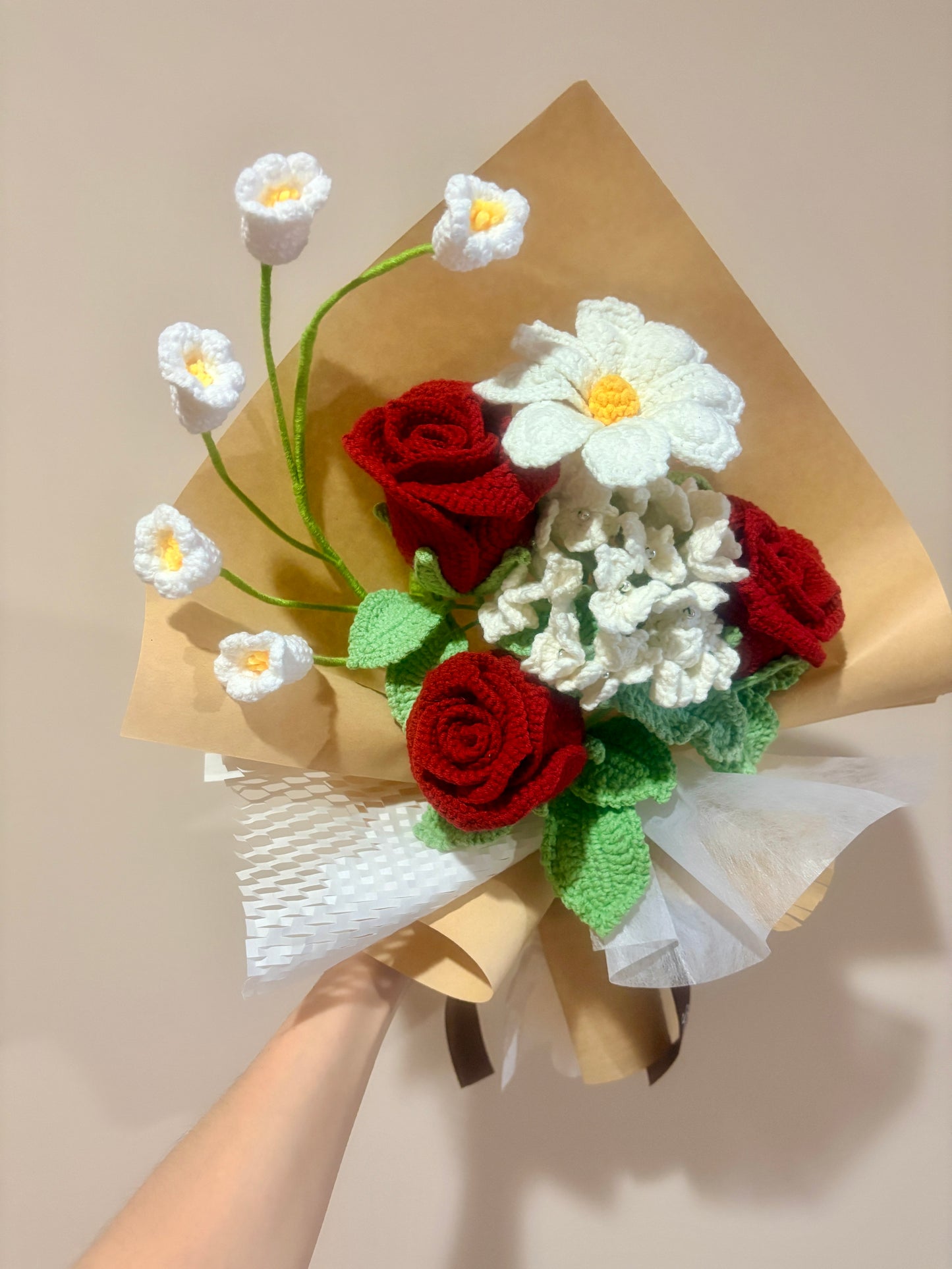 Mixed Red Wine Rose Bouquet with package