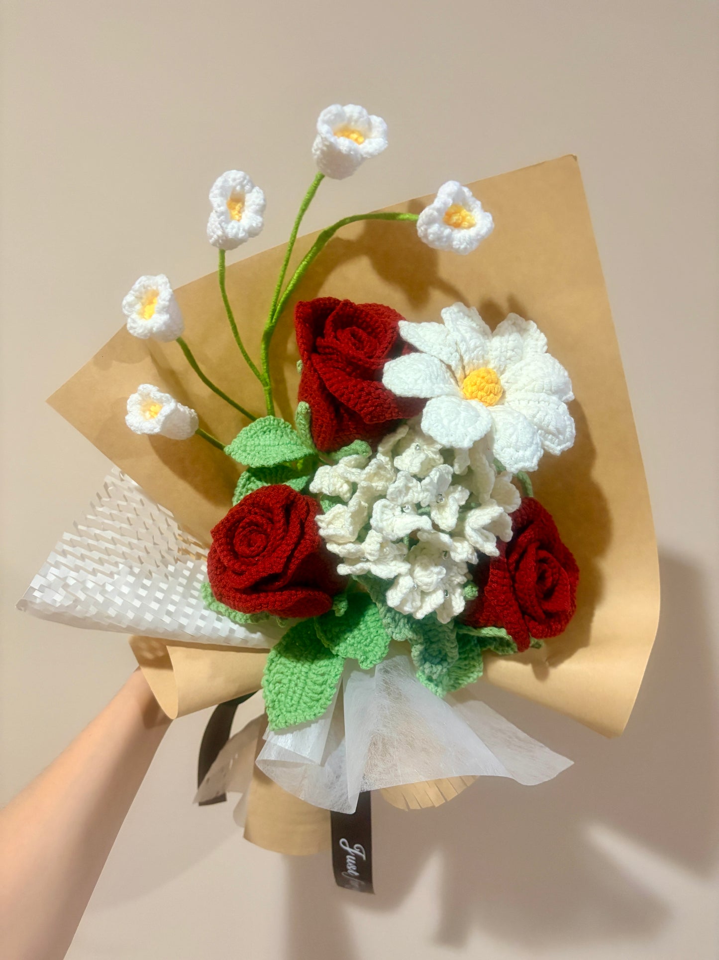 Mixed Red Wine Rose Bouquet with package