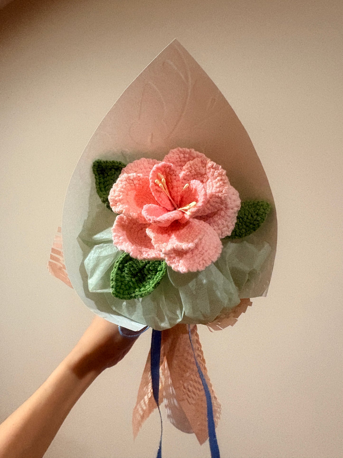 Single Stem Cherry Blossom French Rose Bouquet with Package