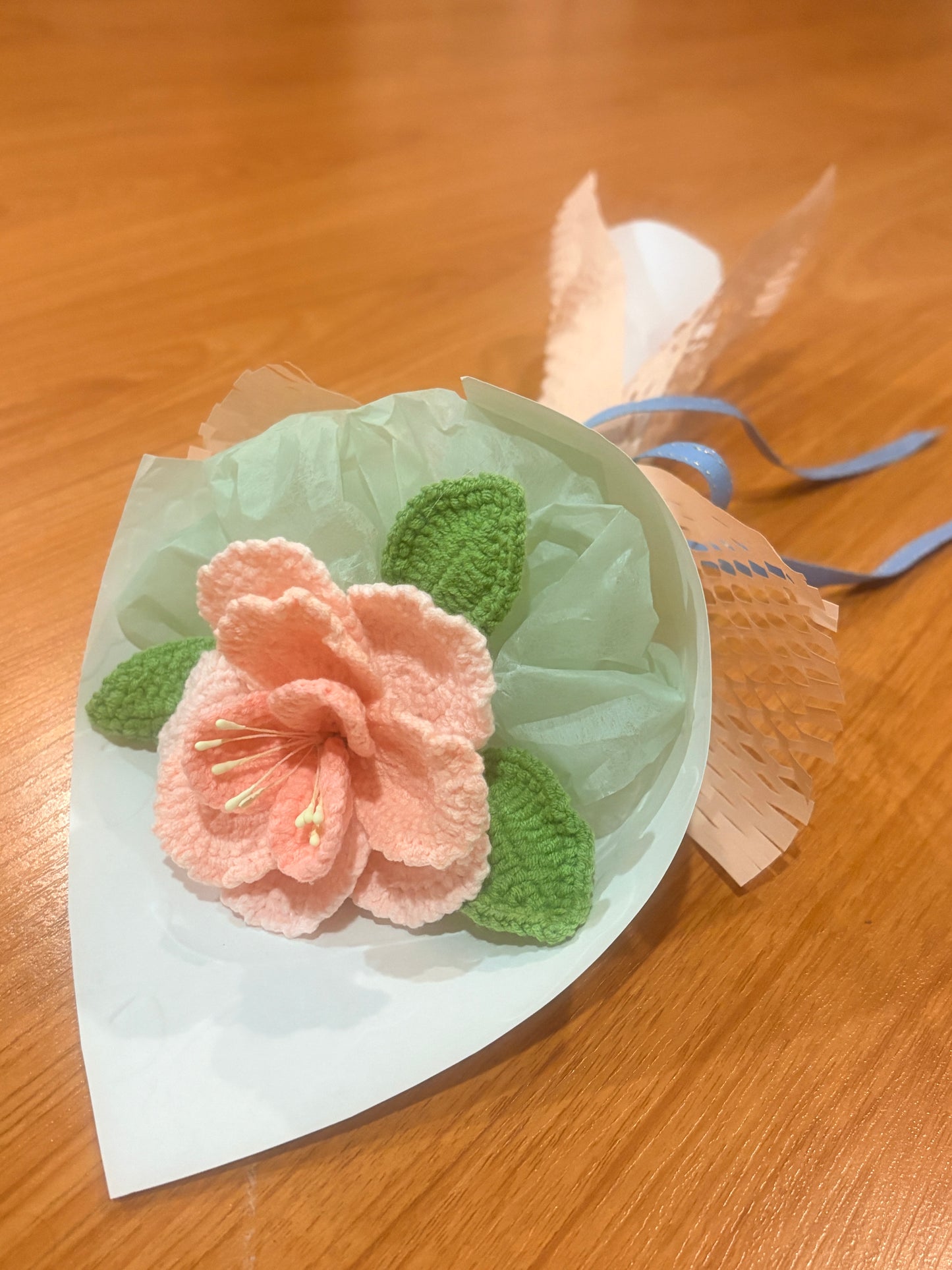 Single Stem Cherry Blossom French Rose Bouquet with Package