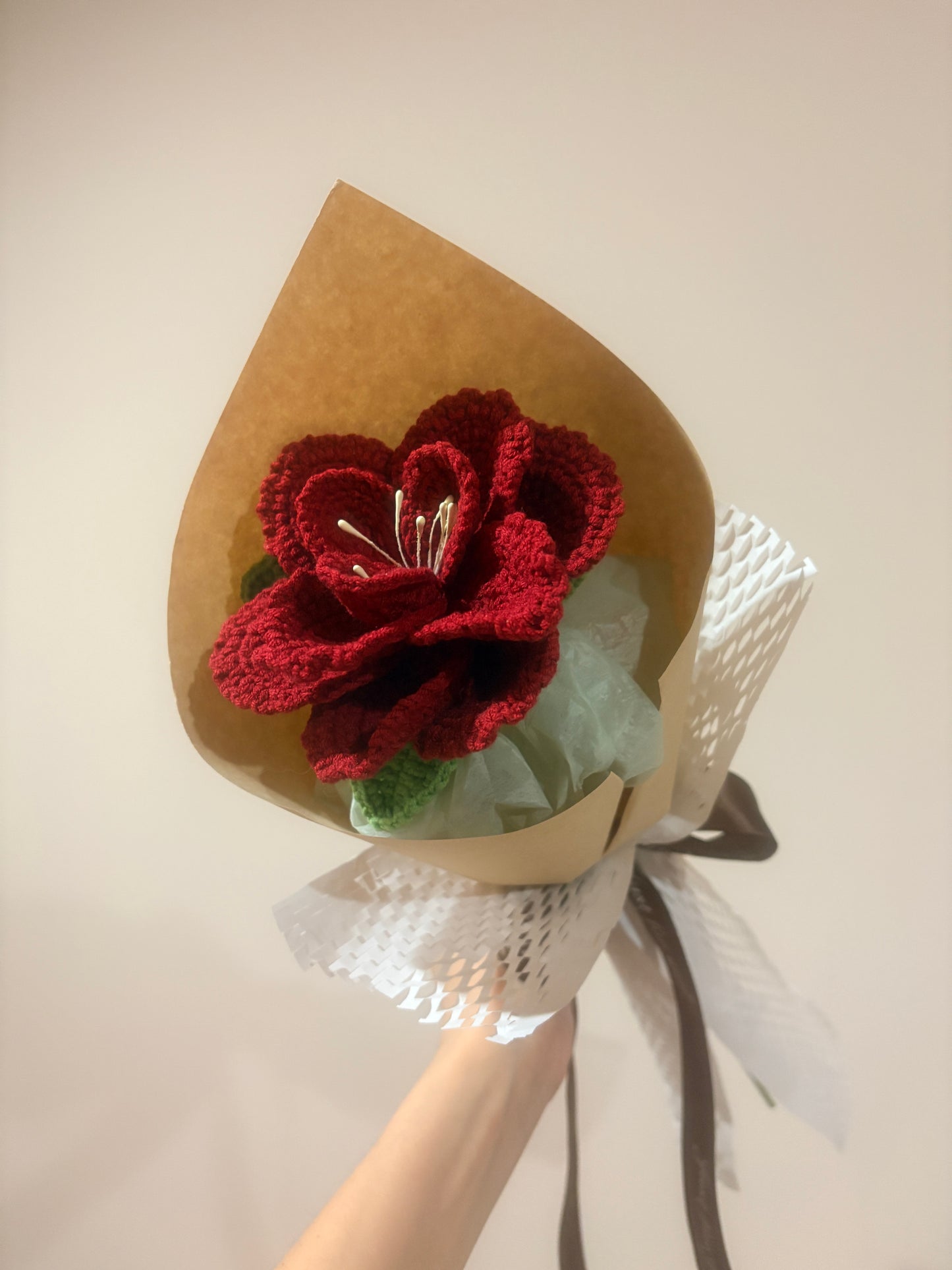 Single Stem Red French Rose Bouquet with Package