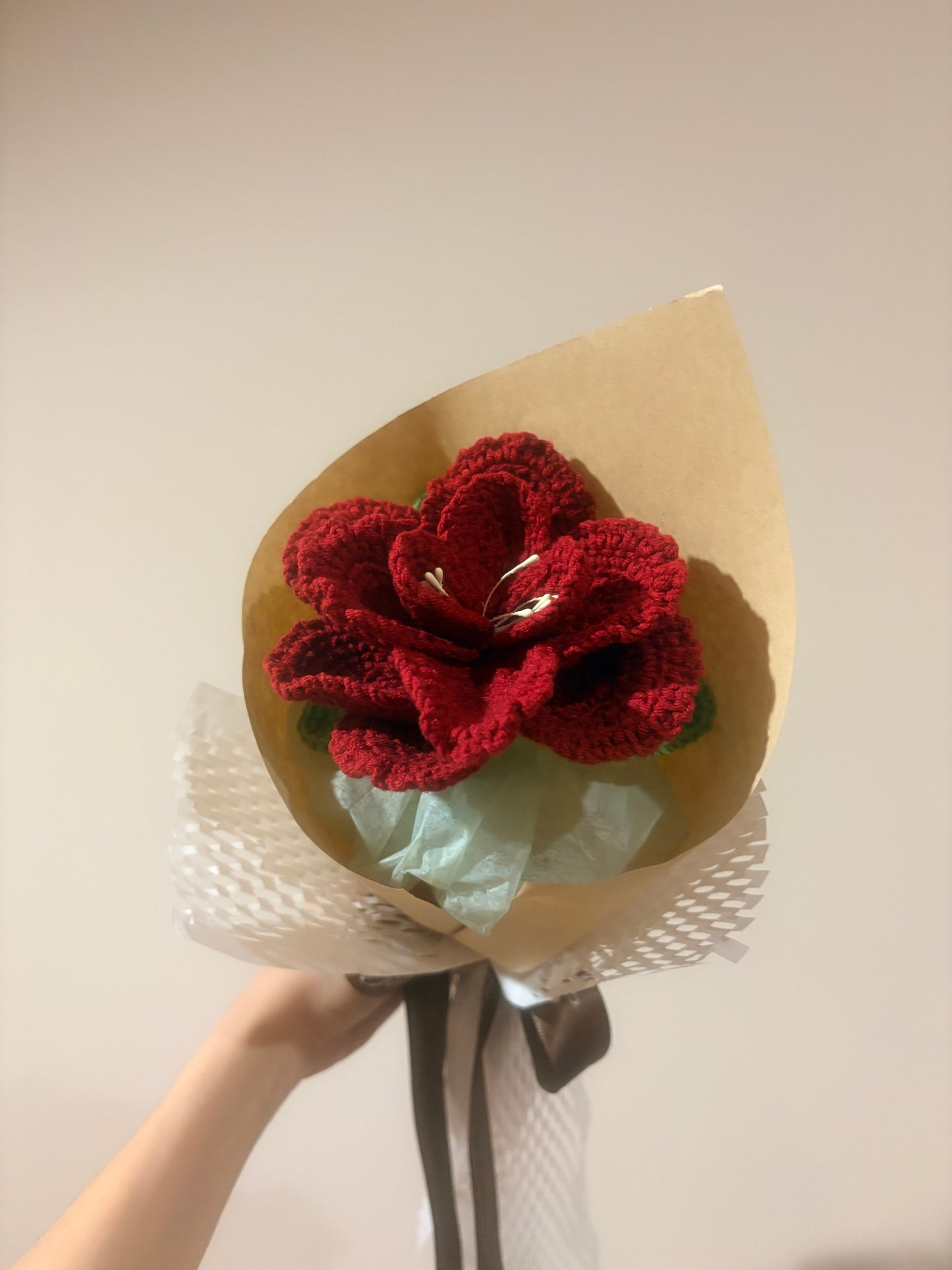 Single Stem Red French Rose Bouquet with Package