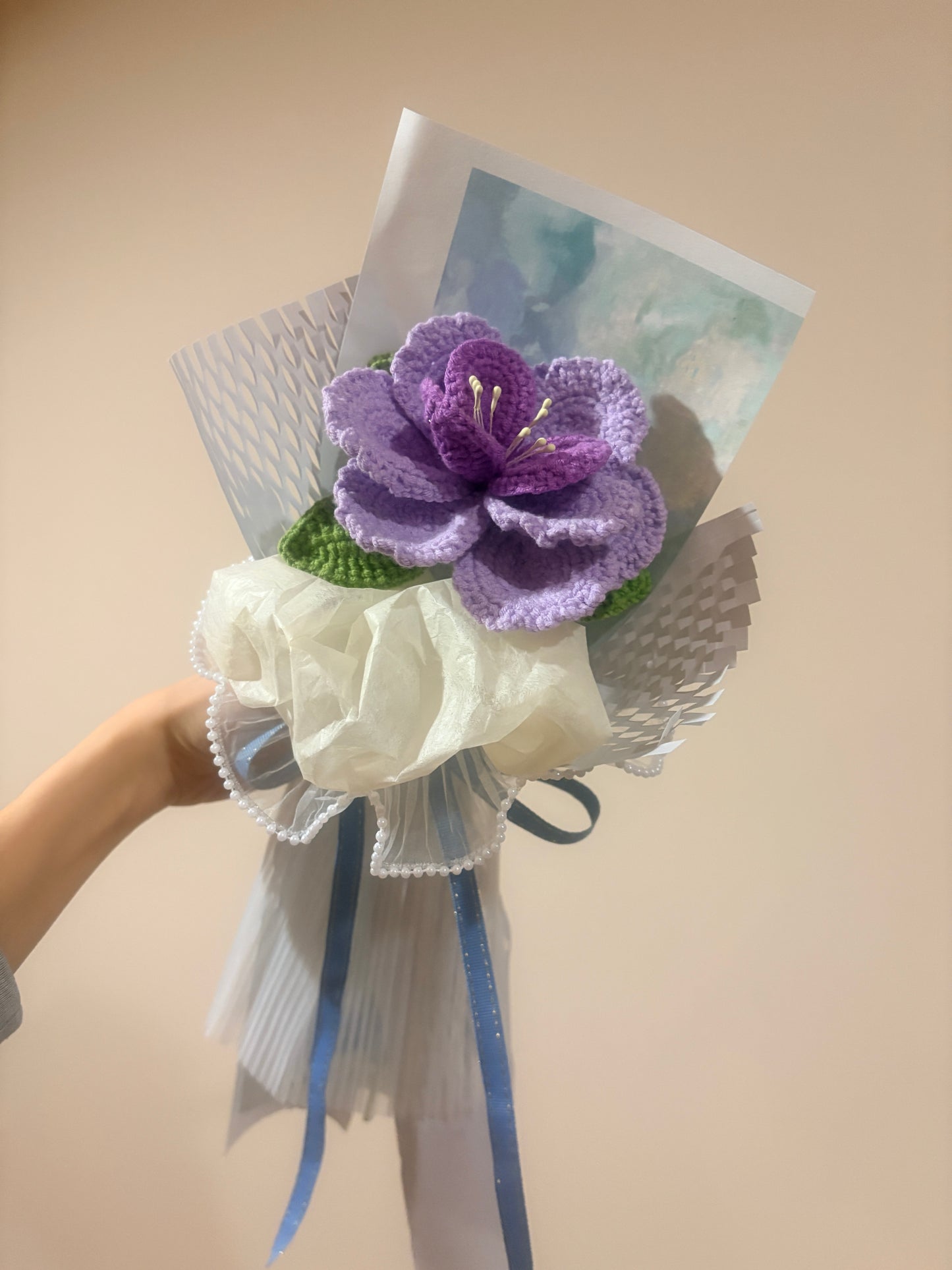 Single Stem Purple French Rose Bouquet with Package