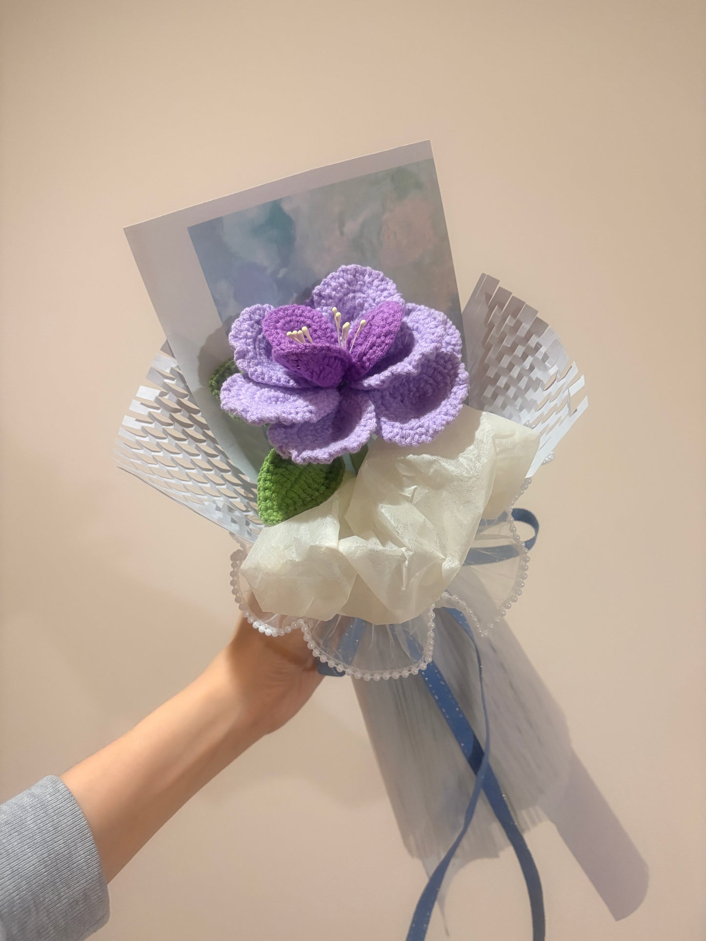 Single Stem Purple French Rose Bouquet with Package